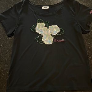 NWOT Rare and Vintage Mamo Howell Hawaii black sequined top S